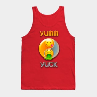 Yumm Yuck Emoji English Words Print Tank Top